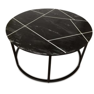 Rarita – zwarte marmeren ronde tafel